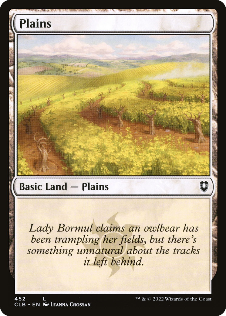 Plains (CLB-452) - Commander Legends: Battle for Baldur's Gate - Premium MTG Single from Wizards of the Coast - Just $0.25! Shop now at Game Crave Tournament Store