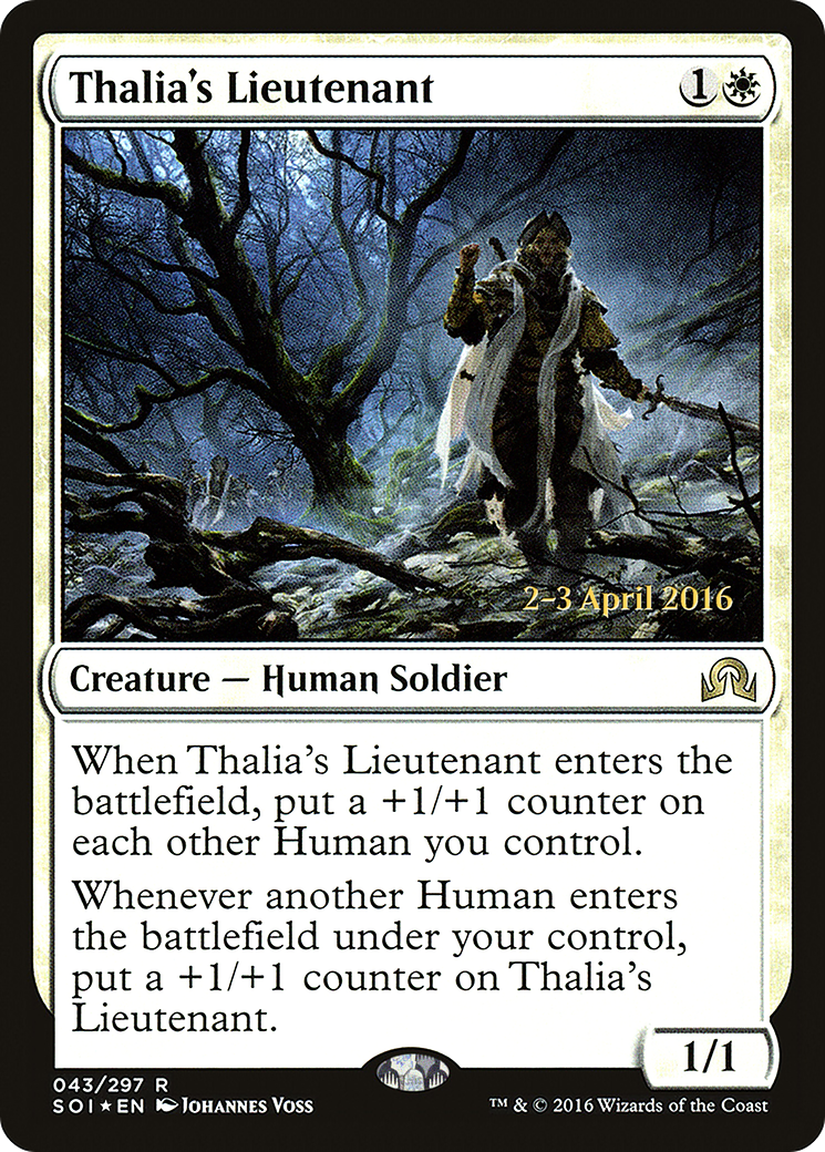 Thalia's Lieutenant (PSOI-43S) - Shadows over Innistrad Promos Foil - Premium MTG Single from Wizards of the Coast - Just $2.19! Shop now at Game Crave Tournament Store