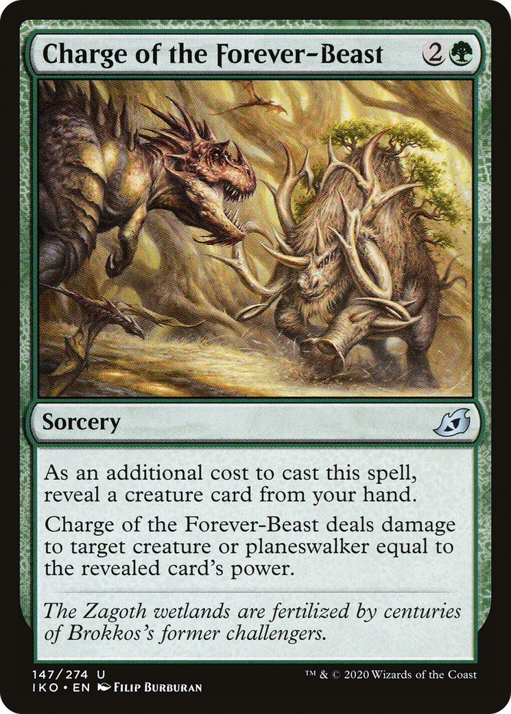 Charge of the Forever-Beast (IKO-147) - Ikoria: Lair of Behemoths - Premium MTG Single from Wizards of the Coast - Just $0.08! Shop now at Game Crave Tournament Store