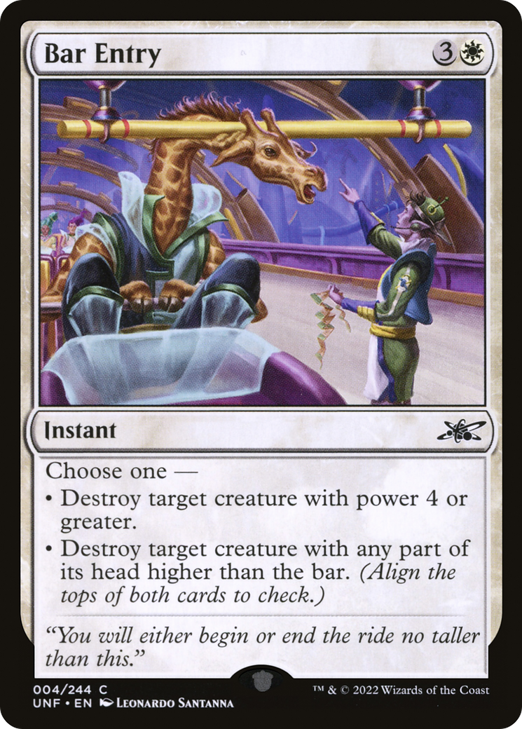 Bar Entry (UNF-004) - Unfinity Foil - Premium MTG Single from Wizards of the Coast - Just $0.08! Shop now at Game Crave Tournament Store