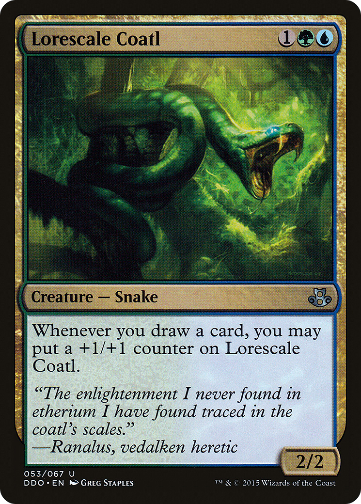 Lorescale Coatl (DDO-053) - Duel Decks: Elspeth vs. Kiora - Premium MTG Single from Wizards of the Coast - Just $0.25! Shop now at Game Crave Tournament Store
