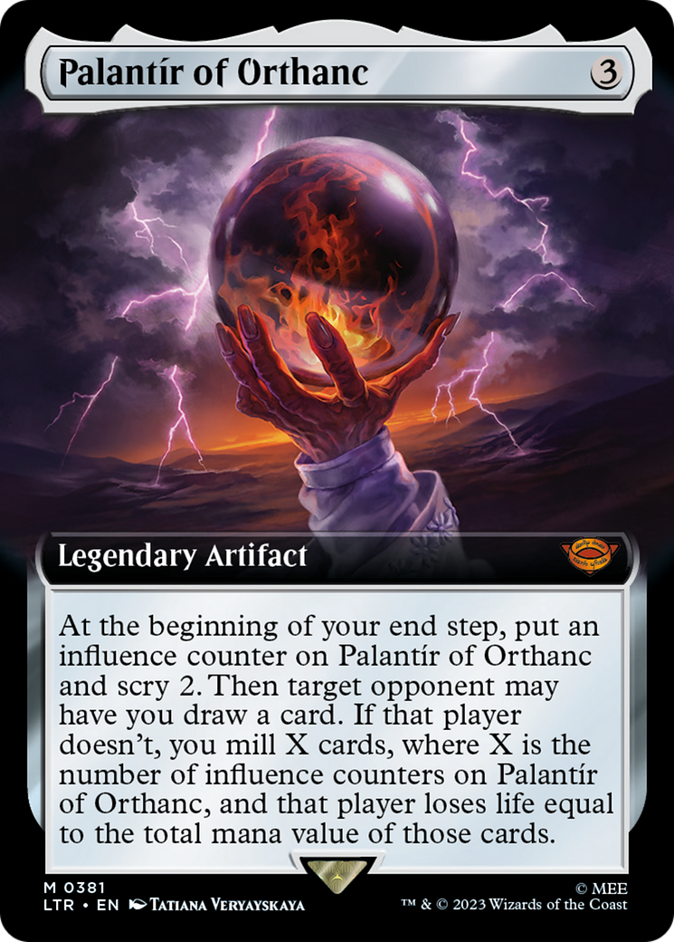 Palantír of Orthanc (LTR-381) - The Lord of the Rings: Tales of Middle-earth: (Extended Art) Foil - Premium MTG Single from Wizards of the Coast - Just $45.89! Shop now at Game Crave Tournament Store