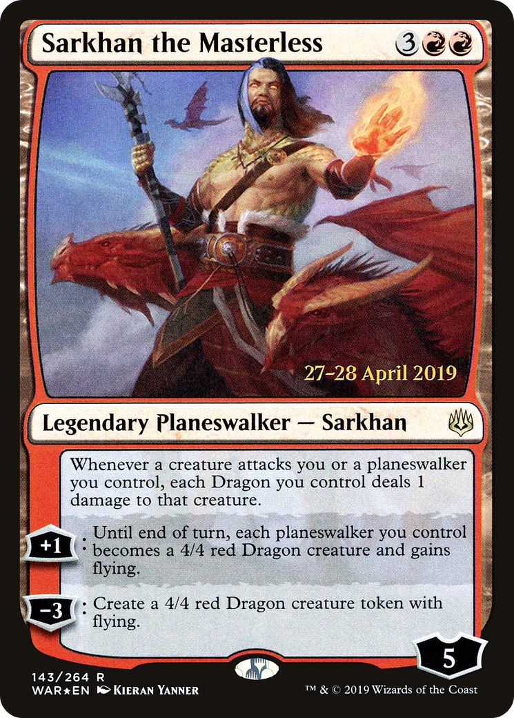 Sarkhan the Masterless (PWAR-143S) - War of the Spark Promos Foil - Premium MTG Single from Wizards of the Coast - Just $0.51! Shop now at Game Crave Tournament Store