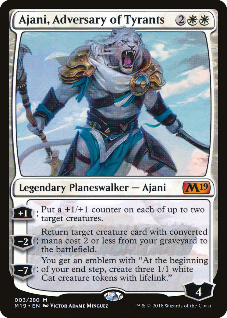Ajani, Adversary of Tyrants (M19-003) - Core Set 2019 - Premium MTG Single from Wizards of the Coast - Just $0.54! Shop now at Game Crave Tournament Store