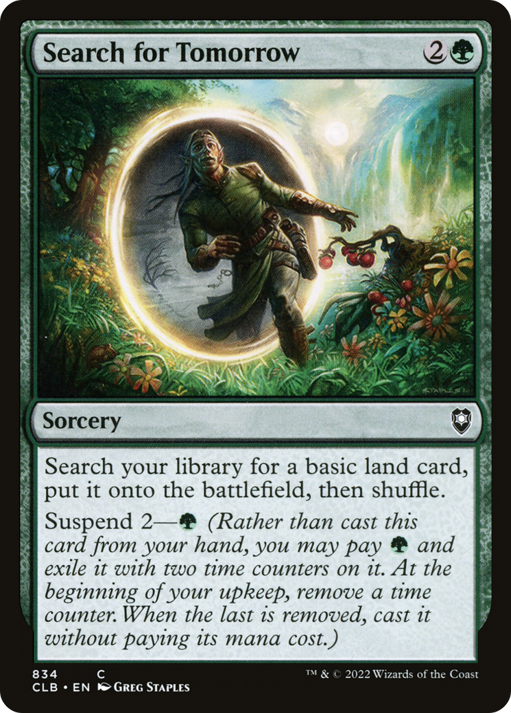 Search for Tomorrow (CLB-834) - Commander Legends: Battle for Baldur's Gate - Premium MTG Single from Wizards of the Coast - Just $0.14! Shop now at Game Crave Tournament Store