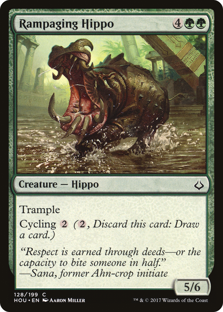 Rampaging Hippo (HOU-128) - Hour of Devastation - Premium MTG Single from Wizards of the Coast - Just $0.08! Shop now at Game Crave Tournament Store