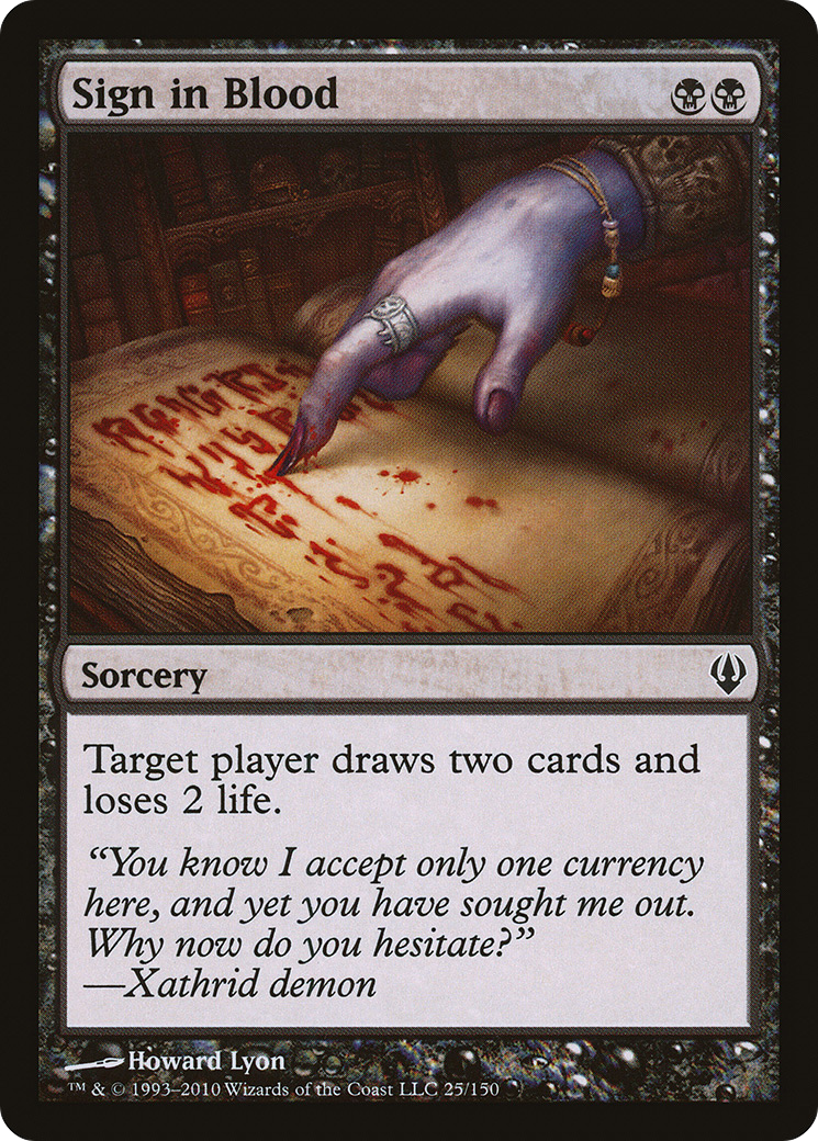 Sign in Blood (ARC-025) - Archenemy - Premium MTG Single from Wizards of the Coast - Just $0.14! Shop now at Game Crave Tournament Store