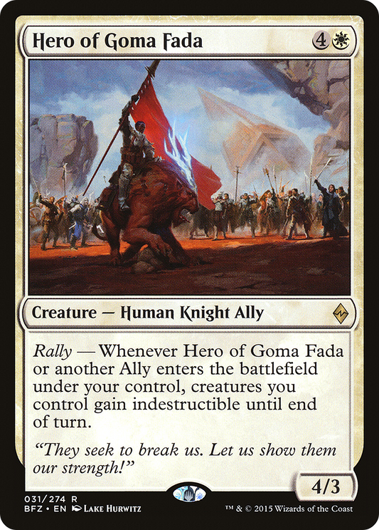 Hero of Goma Fada (BFZ-031) - Battle for Zendikar - Premium MTG Single from Wizards of the Coast - Just $0.08! Shop now at Game Crave Tournament Store