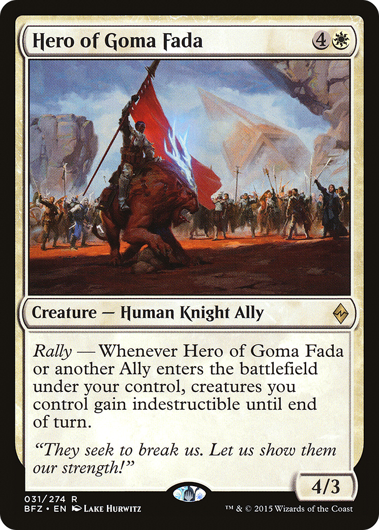 Hero of Goma Fada (BFZ-031) - Battle for Zendikar Foil - Premium MTG Single from Wizards of the Coast - Just $0.08! Shop now at Game Crave Tournament Store