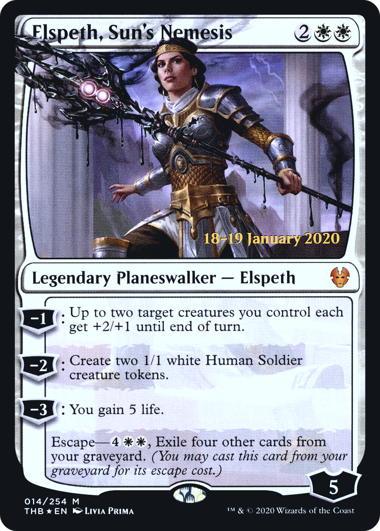 Elspeth, Sun's Nemesis (PTHB-14S) - Theros Beyond Death Promos Foil - Premium MTG Single from Wizards of the Coast - Just $0.39! Shop now at Game Crave Tournament Store