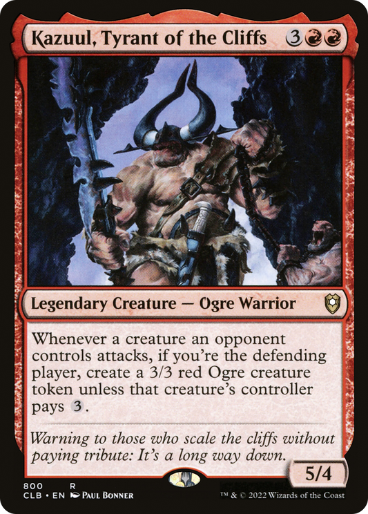 Kazuul, Tyrant of the Cliffs (CLB-800) - Commander Legends: Battle for Baldur's Gate - Premium MTG Single from Wizards of the Coast - Just $0.08! Shop now at Game Crave Tournament Store