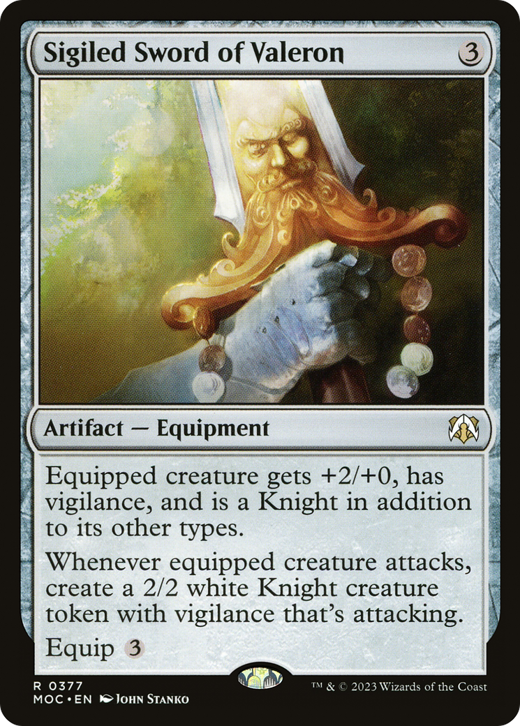 Sigiled Sword of Valeron (MOC-377) - March of the Machine Commander - Premium MTG Single from Wizards of the Coast - Just $0.08! Shop now at Game Crave Tournament Store