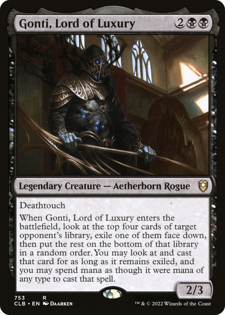 Gonti, Lord of Luxury (CLB-753) - Commander Legends: Battle for Baldur's Gate - Premium MTG Single from Wizards of the Coast - Just $0.08! Shop now at Game Crave Tournament Store