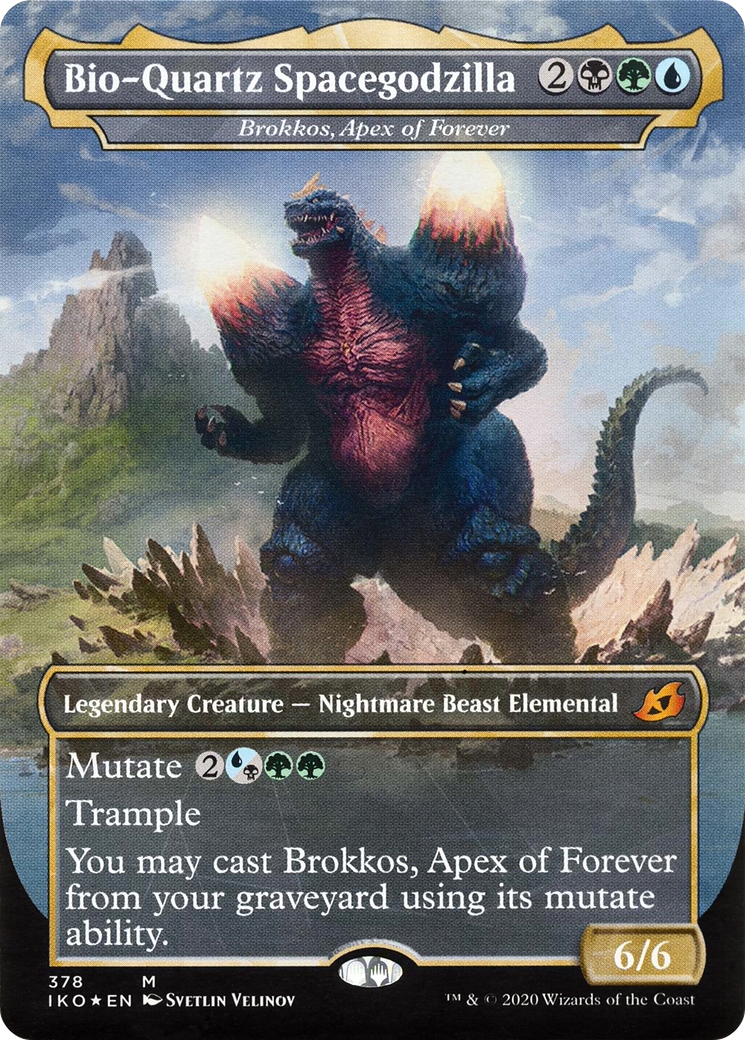 Brokkos, Apex of Forever (IKO-378) - Ikoria: Lair of Behemoths / Bio-Quartz Spacegodzilla (Borderless) Foil - Premium MTG Single from Wizards of the Coast - Just $21.69! Shop now at Game Crave Tournament Store