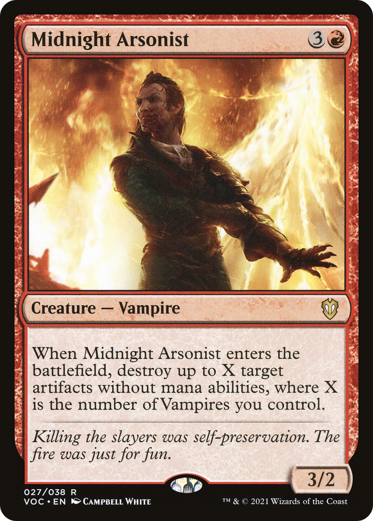 Midnight Arsonist (VOC-027) - Crimson Vow Commander - Premium MTG Single from Wizards of the Coast - Just $0.08! Shop now at Game Crave Tournament Store