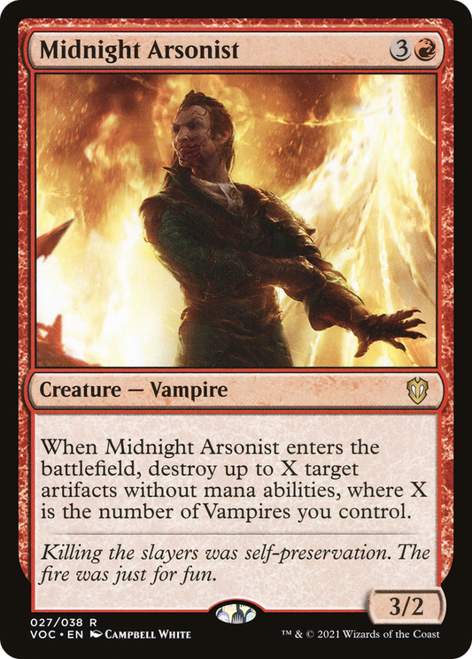 Midnight Arsonist (VOC-027) - Crimson Vow Commander - Premium MTG Single from Wizards of the Coast - Just $0.08! Shop now at Game Crave Tournament Store