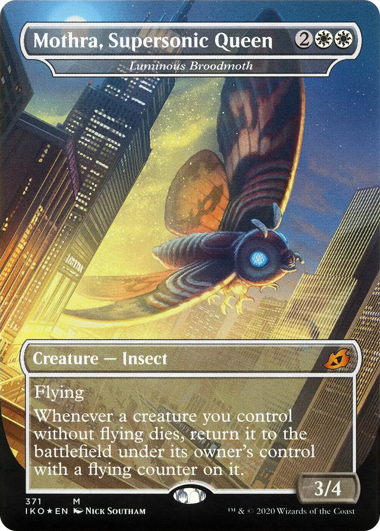 Luminous Broodmoth (IKO-371) - Ikoria: Lair of Behemoths / Mothra, Supersonic Queen (Borderless) Foil - Premium MTG Single from Wizards of the Coast - Just $35.01! Shop now at Game Crave Tournament Store