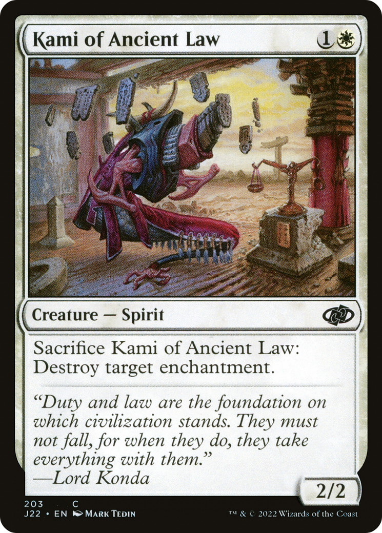 Kami of Ancient Law (J22-203) - Jumpstart 2022 - Premium MTG Single from Wizards of the Coast - Just $0.25! Shop now at Game Crave Tournament Store