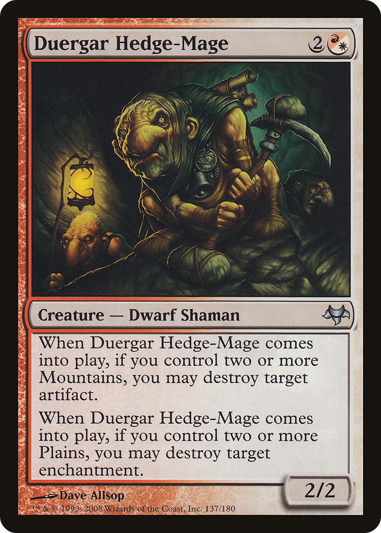Duergar Hedge-Mage (EVE-137) - Eventide - Premium MTG Single from Wizards of the Coast - Just $0.45! Shop now at Game Crave Tournament Store