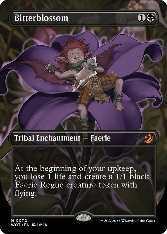 Bitterblossom (WOT-072) - Wilds of Eldraine: Enchanting Tales (Borderless) - Premium MTG Single from Wizards of the Coast - Just $3.97! Shop now at Game Crave Tournament Store