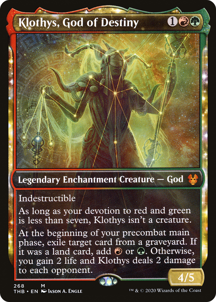 Klothys, God of Destiny (THB-268) - Theros Beyond Death: (nyxtouched, Showcase) Foil - Premium MTG Single from Wizards of the Coast - Just $0.94! Shop now at Game Crave Tournament Store