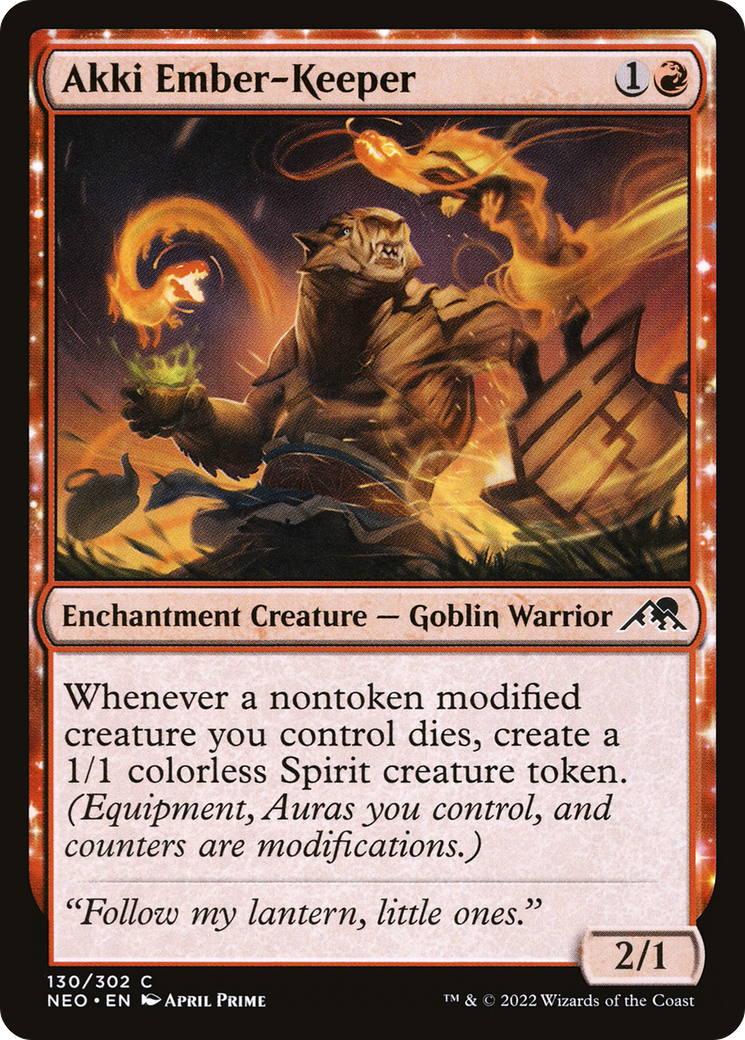 Akki Ember-Keeper (NEO-130) - Kamigawa: Neon Dynasty - Premium MTG Single from Wizards of the Coast - Just $0.08! Shop now at Game Crave Tournament Store