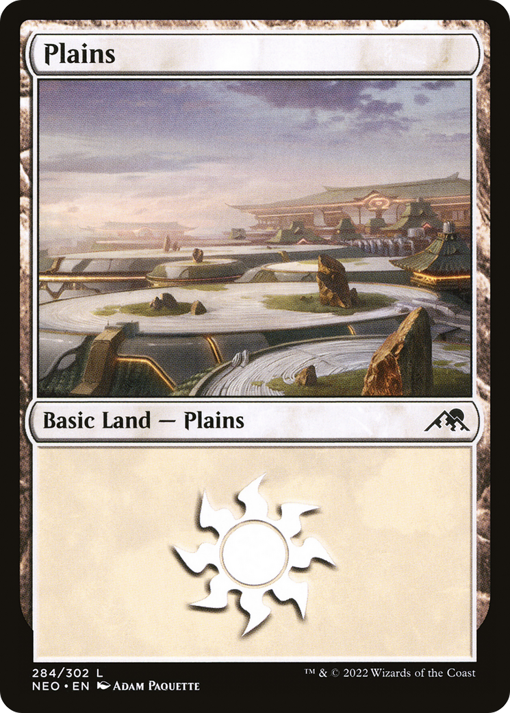 Plains (NEO-284) - Kamigawa: Neon Dynasty - Premium MTG Single from Wizards of the Coast - Just $0.08! Shop now at Game Crave Tournament Store