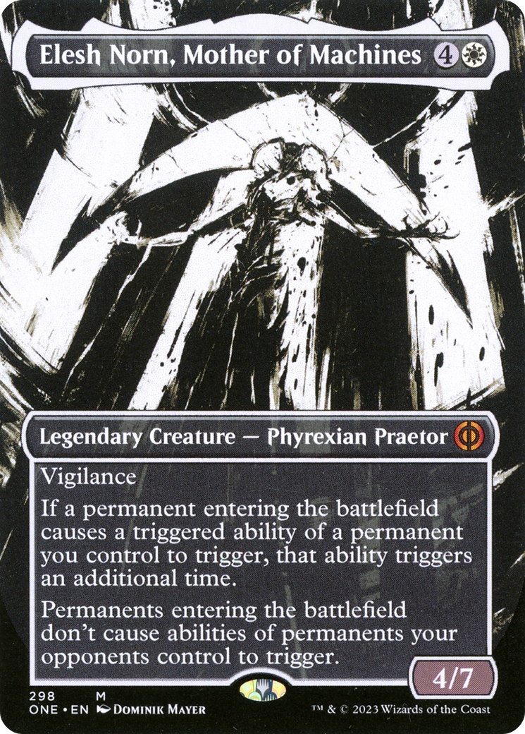 Elesh Norn, Mother of Machines (ONE-298) - Phyrexia: All Will Be One: (Showcase) (Borderless) - Premium MTG Single from Wizards of the Coast - Just $8! Shop now at Game Crave Tournament Store