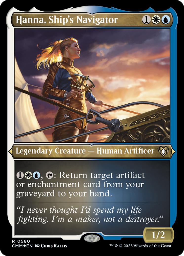 Hanna, Ship's Navigator (CMM-580) - Commander Masters Etched Foil - Premium MTG Single from Wizards of the Coast - Just $0.38! Shop now at Game Crave Tournament Store
