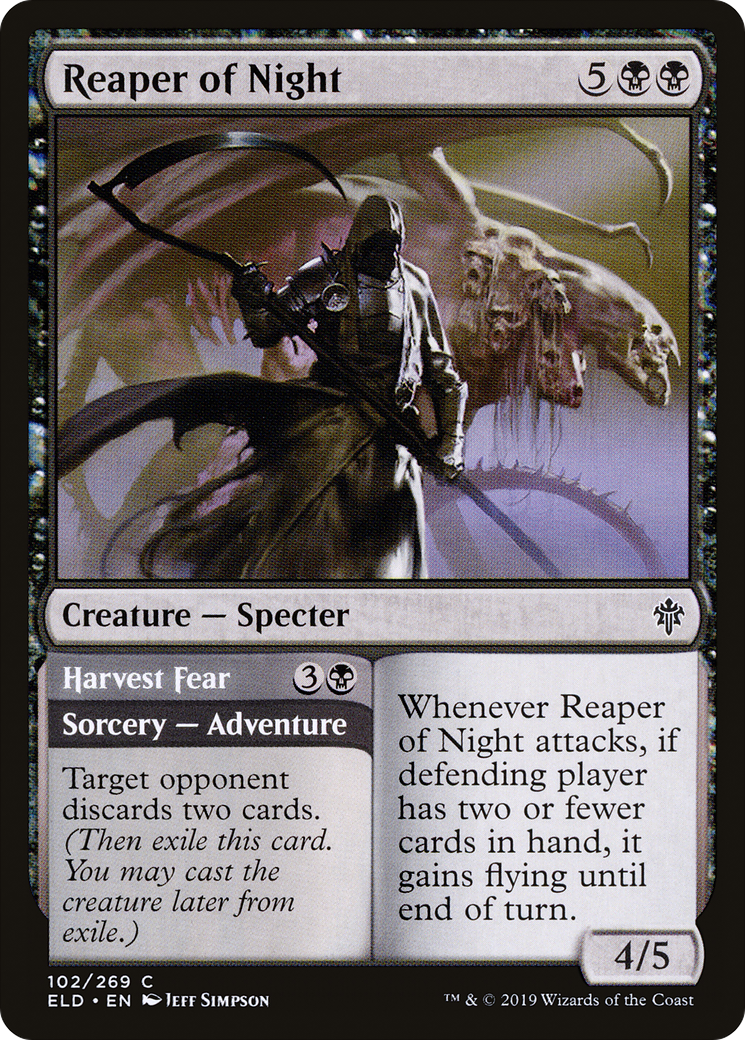 Reaper of Night // Harvest Fear (ELD-102) - Throne of Eldraine Foil - Premium MTG Single from Wizards of the Coast - Just $0.26! Shop now at Game Crave Tournament Store
