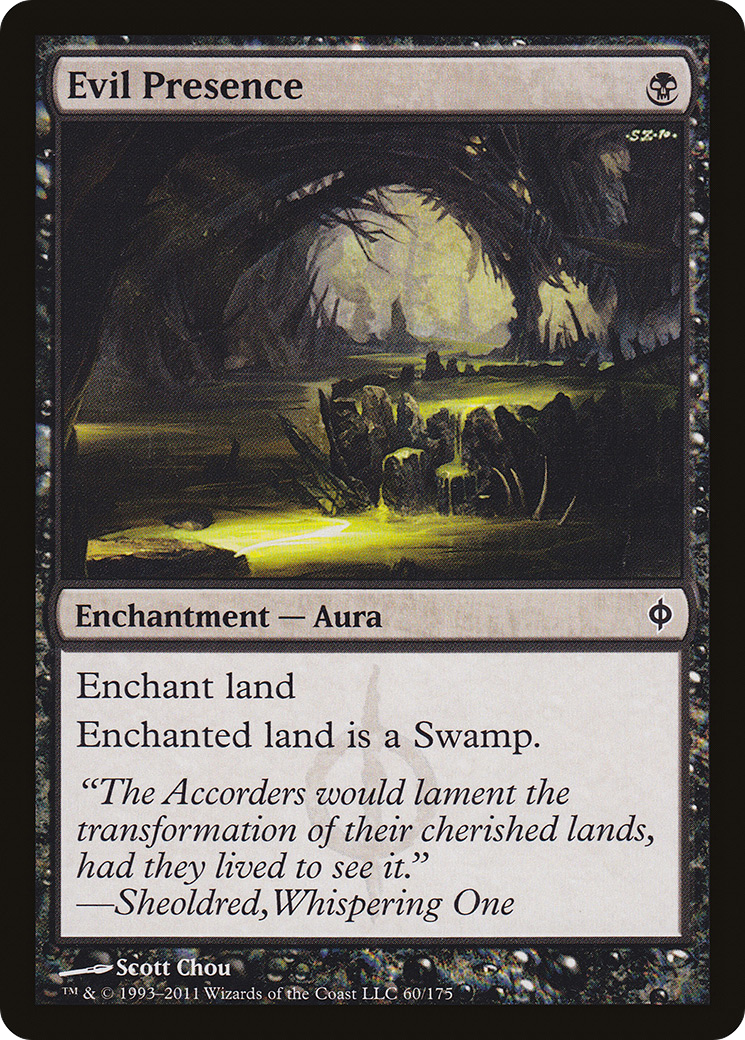 Evil Presence (NPH-060) - New Phyrexia - Premium MTG Single from Wizards of the Coast - Just $0.08! Shop now at Game Crave Tournament Store