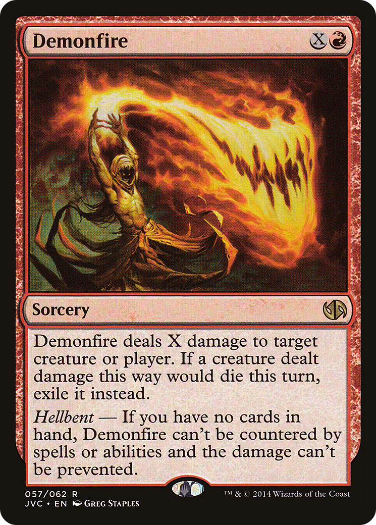 Demonfire (JVC-057) - Duel Decks Anthology: Jace vs. Chandra - Premium MTG Single from Wizards of the Coast - Just $0.08! Shop now at Game Crave Tournament Store