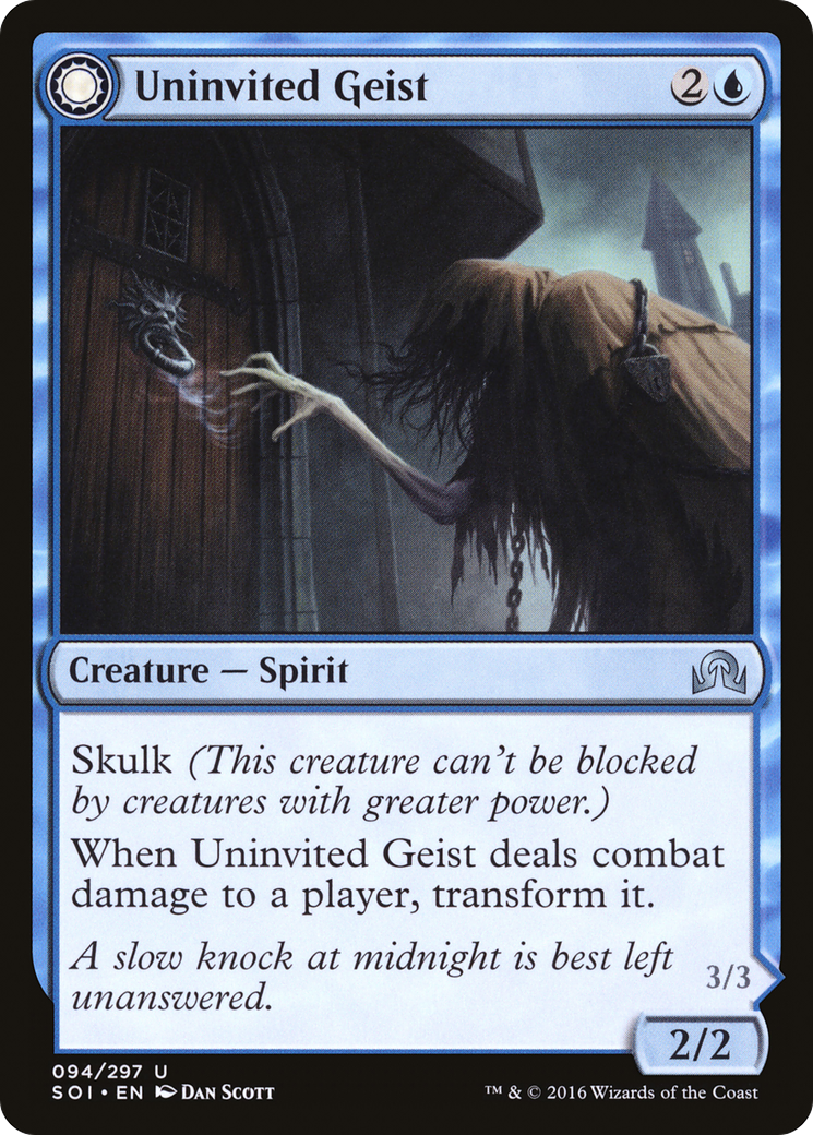 Uninvited Geist // Unimpeded Trespasser (SOI-094) - Shadows over Innistrad: (Double Faced Transform) Foil - Premium MTG Single from Wizards of the Coast - Just $0.10! Shop now at Game Crave Tournament Store