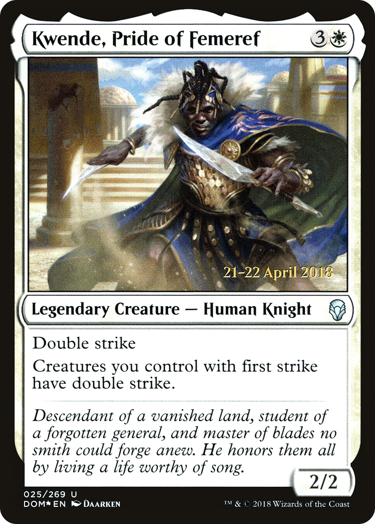Kwende, Pride of Femeref (PDOM-25S) - Dominaria Promos Foil - Premium MTG Single from Wizards of the Coast - Just $0.19! Shop now at Game Crave Tournament Store