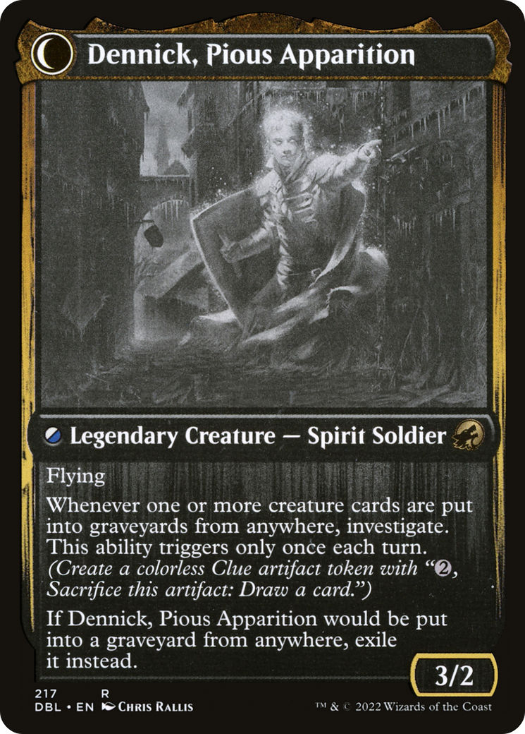 Dennick, Pious Apprentice // Dennick, Pious Apparition (DBL-217) - Innistrad: Double Feature: (Double Faced Transform) - Premium MTG Single from Wizards of the Coast - Just $0.38! Shop now at Game Crave Tournament Store