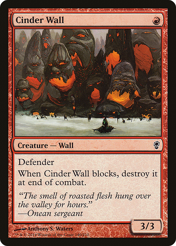 Cinder Wall (CNS-140) - Conspiracy - Premium MTG Single from Wizards of the Coast - Just $0.08! Shop now at Game Crave Tournament Store