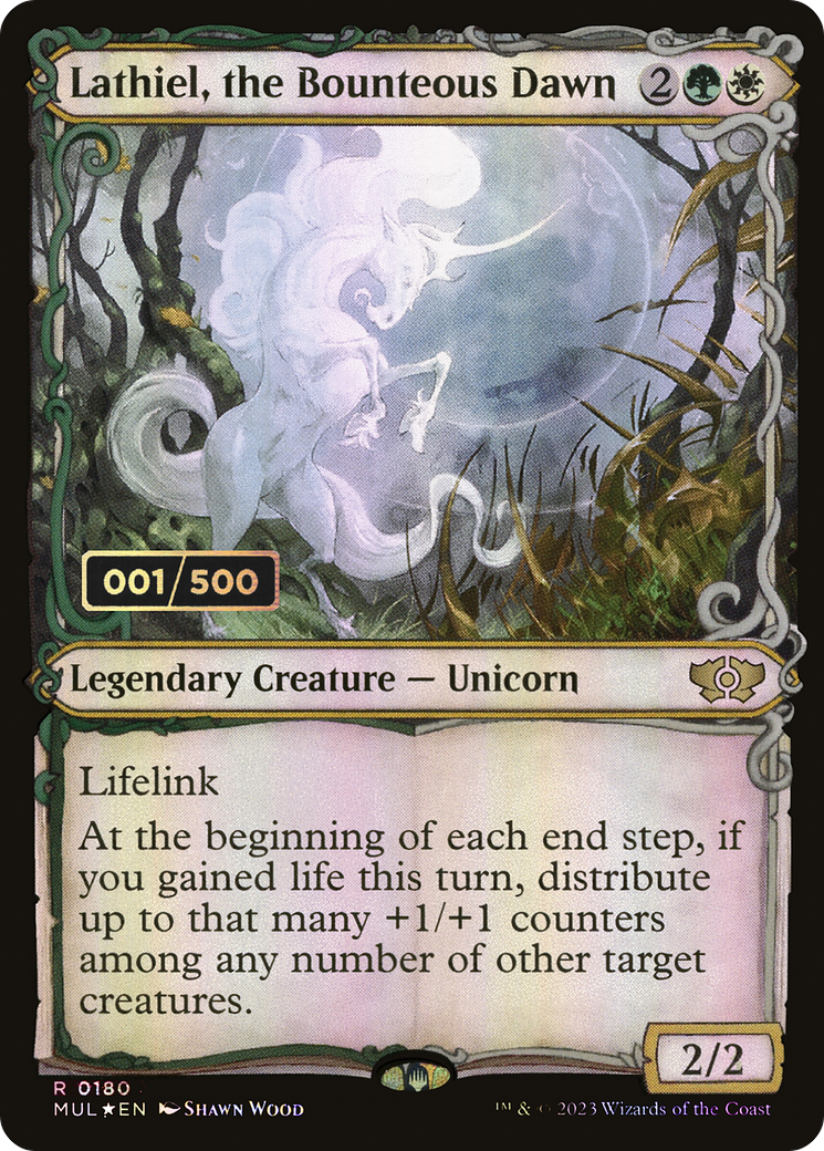 Lathiel, the Bounteous Dawn (MUL-180Z) - Multiverse Legends: (Showcase) Foil - Premium MTG Single from Wizards of the Coast - Just $43.97! Shop now at Game Crave Tournament Store