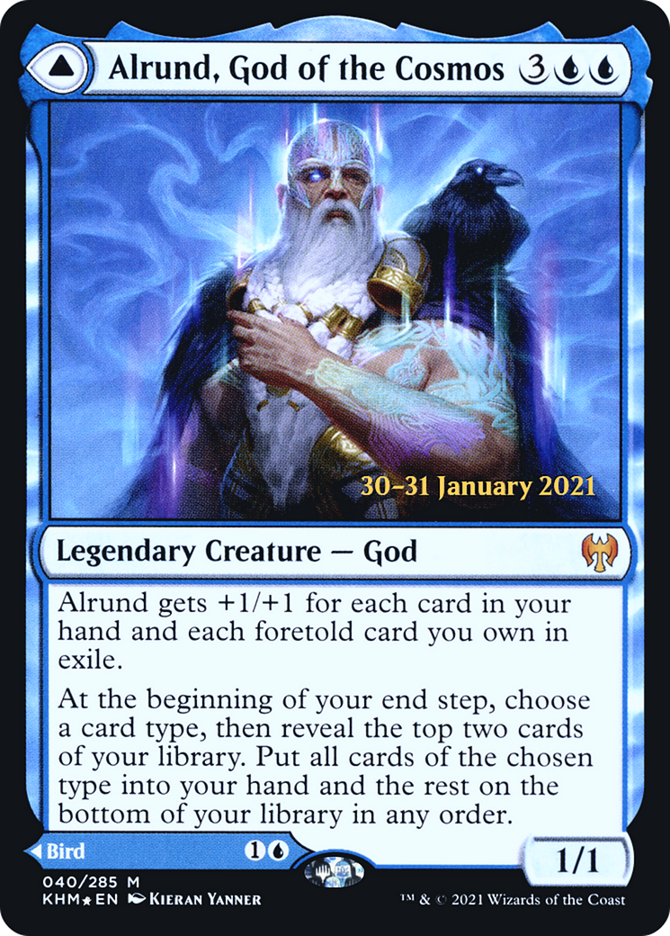 Alrund, God of the Cosmos // Hakka, Whispering Raven (PKHM-40S) - Kaldheim Promos Foil - Premium MTG Single from Wizards of the Coast - Just $0.30! Shop now at Game Crave Tournament Store