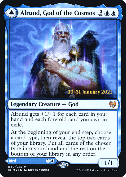 Alrund, God of the Cosmos // Hakka, Whispering Raven (PKHM-40S) - Kaldheim Promos Foil - Premium MTG Single from Wizards of the Coast - Just $0.30! Shop now at Game Crave Tournament Store