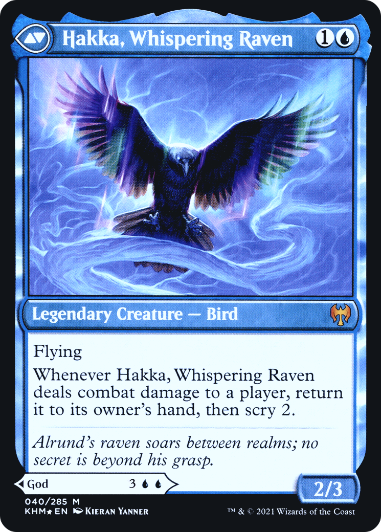 Alrund, God of the Cosmos // Hakka, Whispering Raven (PKHM-40S) - Kaldheim Promos Foil - Premium MTG Single from Wizards of the Coast - Just $0.30! Shop now at Game Crave Tournament Store