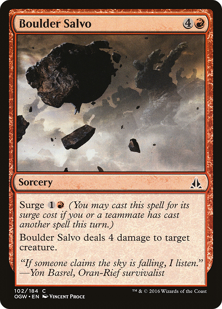 Boulder Salvo (OGW-102) - Oath of the Gatewatch - Premium MTG Single from Wizards of the Coast - Just $0.08! Shop now at Game Crave Tournament Store