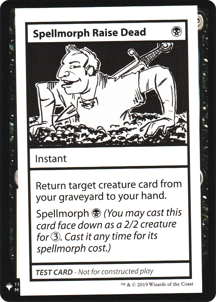 Spellmorph Raise Dead (CMB1-046) - Mystery Booster Playtest Cards 2019 - Premium MTG Single from Wizards of the Coast - Just $0.12! Shop now at Game Crave Tournament Store