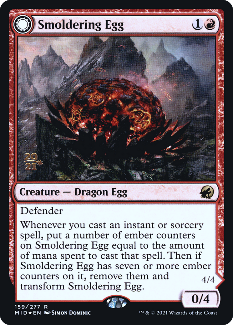 Smoldering Egg // Ashmouth Dragon (PMID-159S) - Innistrad: Midnight Hunt Promos: (Double Faced Transform) Foil - Premium MTG Single from Wizards of the Coast - Just $0.20! Shop now at Game Crave Tournament Store