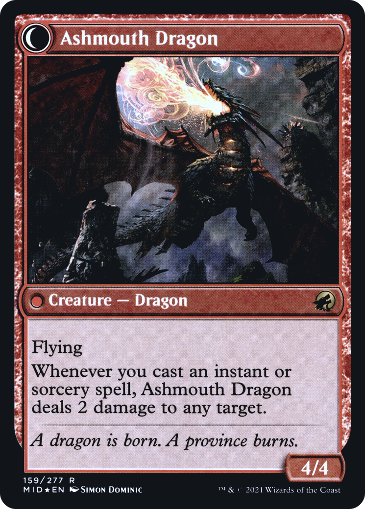 Smoldering Egg // Ashmouth Dragon (PMID-159S) - Innistrad: Midnight Hunt Promos: (Double Faced Transform) Foil - Premium MTG Single from Wizards of the Coast - Just $0.20! Shop now at Game Crave Tournament Store