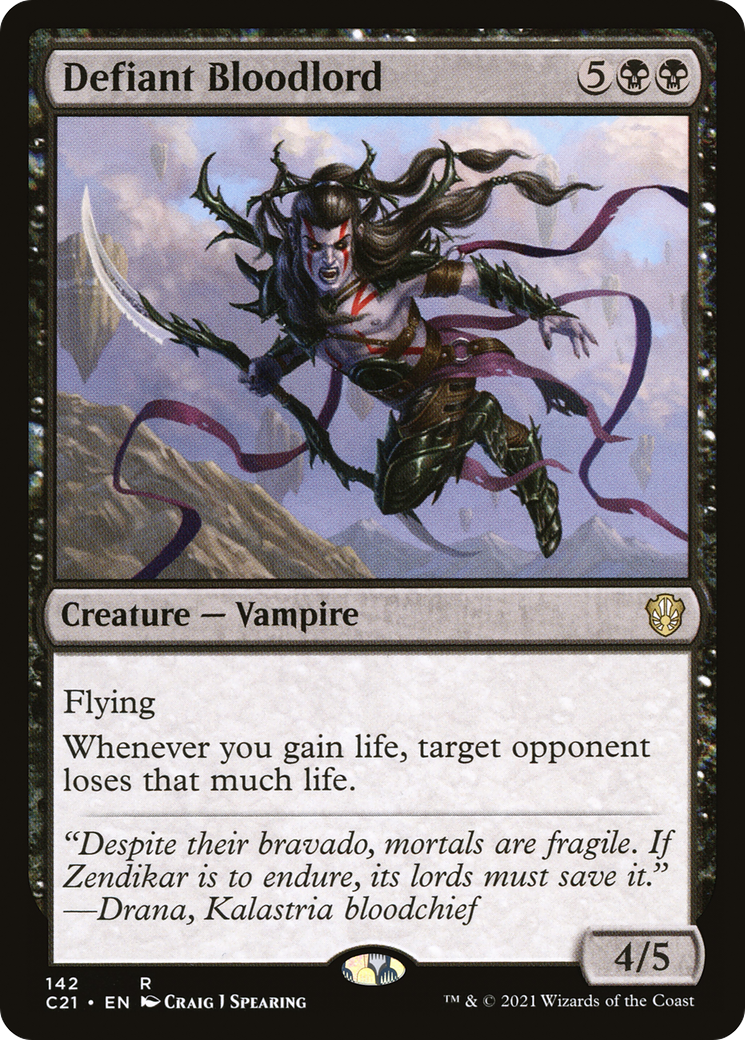 Defiant Bloodlord (C21-142) - Commander 2021 - Premium MTG Single from Wizards of the Coast - Just $0.08! Shop now at Game Crave Tournament Store