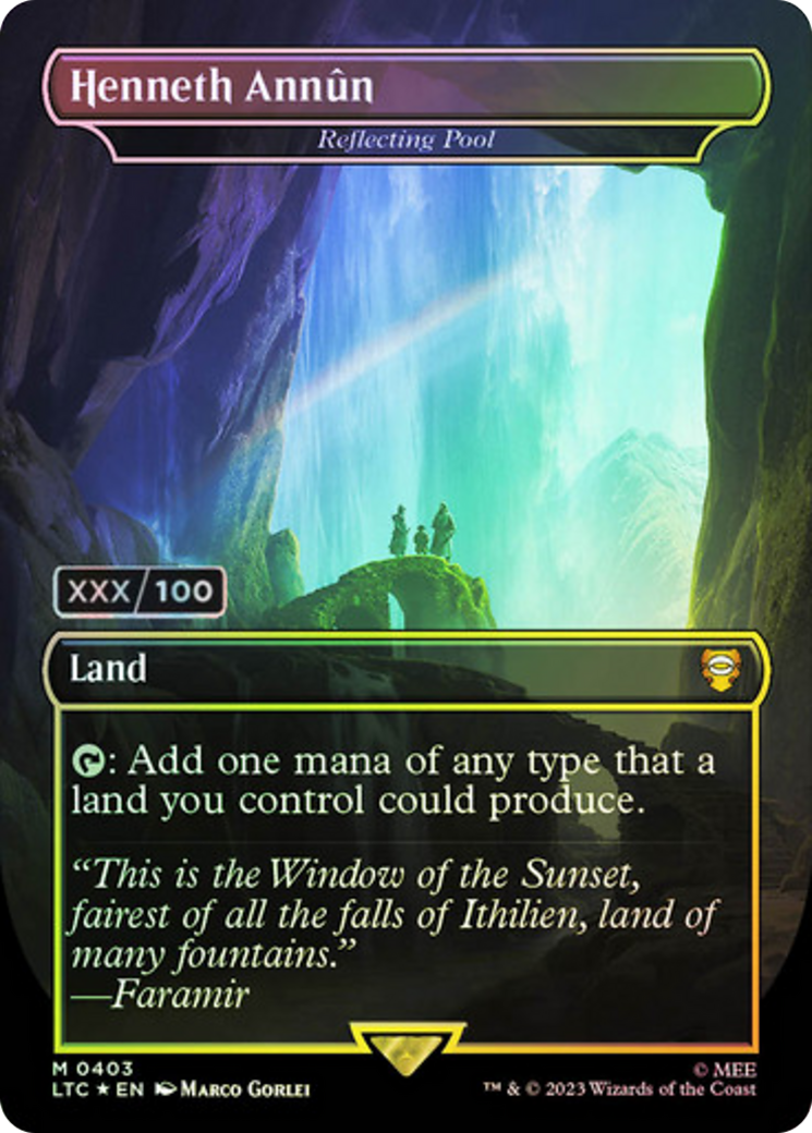 Reflecting Pool (LTC-403Z) - Tales of Middle-earth Commander / Henneth Annûn (Borderless) Foil - Premium MTG Single from Wizards of the Coast - Just $547.96! Shop now at Game Crave Tournament Store
