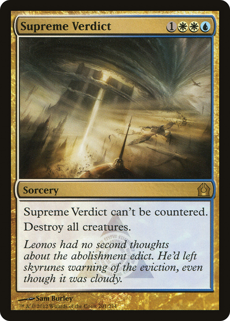 Supreme Verdict (RTR-201) - Return to Ravnica - Premium MTG Single from Wizards of the Coast - Just $0.41! Shop now at Game Crave Tournament Store