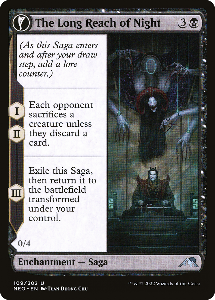 The Long Reach of Night // Animus of Night's Reach (NEO-109) - Kamigawa: Neon Dynasty: (fandfc) Foil - Premium MTG Single from Wizards of the Coast - Just $0.25! Shop now at Game Crave Tournament Store