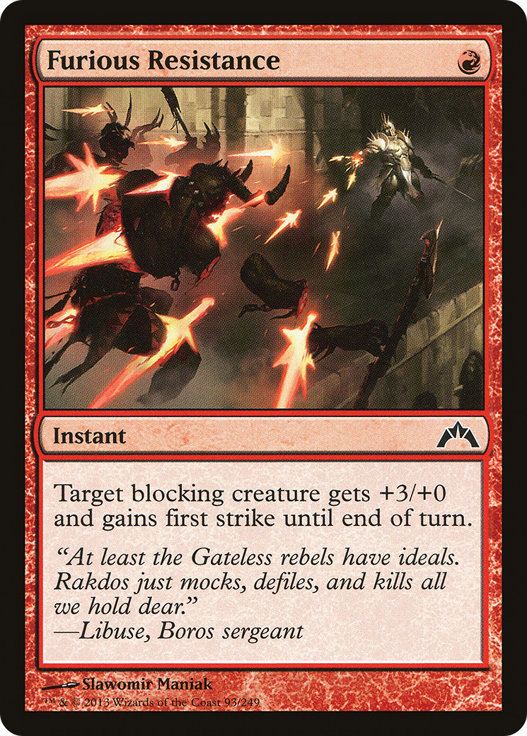Furious Resistance (GTC-093) - Gatecrash - Premium MTG Single from Wizards of the Coast - Just $0.25! Shop now at Game Crave Tournament Store