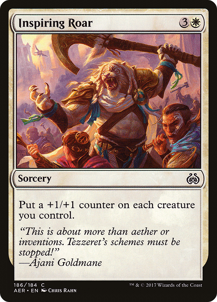 Inspiring Roar (AER-186) - Aether Revolt - Premium MTG Single from Wizards of the Coast - Just $0.25! Shop now at Game Crave Tournament Store